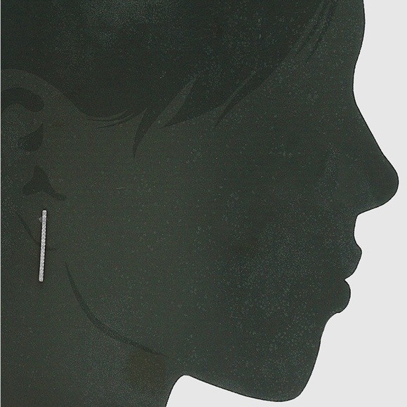 Sparkling Crystal Bar Pierced Earrings (New) - Picture 2 of 3